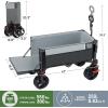 imageTimber Ridge 47quot L Collapsible Wagon with Tailgate ampamp Brake 300lbs Heavy Duty Beach Wagon with AllTerrain Big Wheels 250L Foldable Utility Cart for Sand Camping Sports Shopping BlueGray