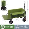 imageTimber Ridge 47quot L Collapsible Wagon with Tailgate ampamp Brake 300lbs Heavy Duty Beach Wagon with AllTerrain Big Wheels 250L Foldable Utility Cart for Sand Camping Sports Shopping BlueGreen