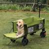 imageTimber Ridge 47quot L Collapsible Wagon with Tailgate ampamp Brake 300lbs Heavy Duty Beach Wagon with AllTerrain Big Wheels 250L Foldable Utility Cart for Sand Camping Sports Shopping BlueGreen
