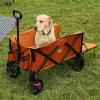 imageTimber Ridge 47quot L Collapsible Wagon with Tailgate ampamp Brake 300lbs Heavy Duty Beach Wagon with AllTerrain Big Wheels 250L Foldable Utility Cart for Sand Camping Sports Shopping BlueOrange