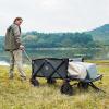 imageTimber Ridge 47quot L Collapsible Wagon with Tailgate ampamp Brake 300lbs Heavy Duty Beach Wagon with AllTerrain Big Wheels 250L Foldable Utility Cart for Sand Camping Sports Shopping BlueGray