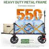 imageTimber Ridge 47quot L Collapsible Wagon with Tailgate ampamp Brake 300lbs Heavy Duty Beach Wagon with AllTerrain Big Wheels 250L Foldable Utility Cart for Sand Camping Sports Shopping BlueGray
