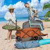 imageTimber Ridge 47quot L Collapsible Wagon with Tailgate ampamp Brake 300lbs Heavy Duty Beach Wagon with AllTerrain Big Wheels 250L Foldable Utility Cart for Sand Camping Sports Shopping BlueOrange