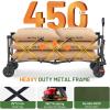 imageTimber Ridge 512quot Extended Collapsible Wagon  HeavyDuty Utility Cart with AllTerrain Wheels Brakes ampamp Cargo Net 400L Capacity for Camping Sports ampamp Shopping BlueGreen