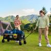imageTimber Ridge 512quot Extended Collapsible Wagon  HeavyDuty Utility Cart with AllTerrain Wheels Brakes ampamp Cargo Net 400L Capacity for Camping Sports ampamp Shopping BlueGray