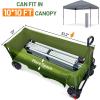 imageTimber Ridge 512quot Extended Collapsible Wagon  HeavyDuty Utility Cart with AllTerrain Wheels Brakes ampamp Cargo Net 400L Capacity for Camping Sports ampamp Shopping BlueGreen