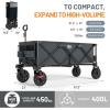 imageTimber Ridge 512quot Extended Collapsible Wagon  HeavyDuty Utility Cart with AllTerrain Wheels Brakes ampamp Cargo Net 400L Capacity for Camping Sports ampamp Shopping BlueGray