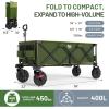imageTimber Ridge 512quot Extended Collapsible Wagon  HeavyDuty Utility Cart with AllTerrain Wheels Brakes ampamp Cargo Net 400L Capacity for Camping Sports ampamp Shopping BlueGreen