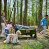 imageTimber Ridge 512quot Extended Collapsible Wagon  HeavyDuty Utility Cart with AllTerrain Wheels Brakes ampamp Cargo Net 400L Capacity for Camping Sports ampamp Shopping BlueGreen
