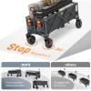 imageTimber Ridge 512quot Extended Collapsible Wagon  HeavyDuty Utility Cart with AllTerrain Wheels Brakes ampamp Cargo Net 400L Capacity for Camping Sports ampamp Shopping BlueGray