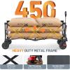 imageTimber Ridge 512quot Extended Collapsible Wagon  HeavyDuty Utility Cart with AllTerrain Wheels Brakes ampamp Cargo Net 400L Capacity for Camping Sports ampamp Shopping BlueGray