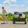 imageTimber Ridge 512quot Extended Collapsible Wagon  HeavyDuty Utility Cart with AllTerrain Wheels Brakes ampamp Cargo Net 400L Capacity for Camping Sports ampamp Shopping BlueGreen