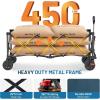 imageTimber Ridge 512quot Extended Collapsible Wagon  HeavyDuty Utility Cart with AllTerrain Wheels Brakes ampamp Cargo Net 400L Capacity for Camping Sports ampamp Shopping BlueBlue