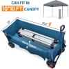 imageTimber Ridge 512quot Extended Collapsible Wagon  HeavyDuty Utility Cart with AllTerrain Wheels Brakes ampamp Cargo Net 400L Capacity for Camping Sports ampamp Shopping BlueBlue