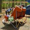 imageTimber Ridge Double Camping Chair Heavy Duty Outdoor Folding Camp Couch Loveseat Camping Chairs Perfect for Campsites PatioLawn Soccer Games or Other Youth Sports Supports 600 lbsOrange