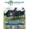 imageTimber Ridge Double Camping Chair Heavy Duty Outdoor Folding Camp Couch Loveseat Camping Chairs Perfect for Campsites PatioLawn Soccer Games or Other Youth Sports Supports 600 lbs3 Personblue