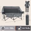 imageTimber Ridge Double Camping Chair Heavy Duty Outdoor Folding Camp Couch Loveseat Camping Chairs Perfect for Campsites PatioLawn Soccer Games or Other Youth Sports Supports 600 lbsGrey With Heated