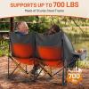 imageTimber Ridge Double Camping Chair Heavy Duty Outdoor Folding Camp Couch Loveseat Camping Chairs Perfect for Campsites PatioLawn Soccer Games or Other Youth Sports Supports 600 lbsGrey With Heated