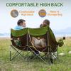 imageTimber Ridge Double Camping Chair Heavy Duty Outdoor Folding Camp Couch Loveseat Camping Chairs Perfect for Campsites PatioLawn Soccer Games or Other Youth Sports Supports 600 lbsGreen