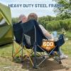 imageTimber Ridge Double Camping Chair Heavy Duty Outdoor Folding Camp Couch Loveseat Camping Chairs Perfect for Campsites PatioLawn Soccer Games or Other Youth Sports Supports 600 lbsBlue