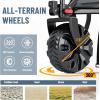 imageTimber Ridge Outdoor Collapsible Wagon with Brakes Utility Folding Cart Heavy Duty All Terrain Wheels for Shopping Camping Garden with Side Bag and Cup Holders GreyGray