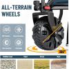 imageTimber Ridge Outdoor Collapsible Wagon with Brakes Utility Folding Cart Heavy Duty All Terrain Wheels for Shopping Camping Garden with Side Bag and Cup Holders GreyNavy