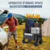 imageTimber Ridge Outdoor Collapsible Wagon with Brakes Utility Folding Cart Heavy Duty All Terrain Wheels for Shopping Camping Garden with Side Bag and Cup Holders GreyGray