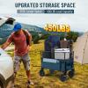 imageTimber Ridge Outdoor Collapsible Wagon with Brakes Utility Folding Cart Heavy Duty All Terrain Wheels for Shopping Camping Garden with Side Bag and Cup Holders GreyNavy