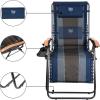 imageTimber Ridge Zero Gravity Chair Oversized Recliner Padded Folding Patio Lounge Chair 350lbs Capacity Adjustable Lawn Chair with Cup Holder Headrest for Outdoor Camping Patio LawnNavy Blue