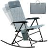 imageTIMBER RIDGE 3Level Adjustable Rocking Camping Chair Padded High Back Outdoor Rocking Chair with Side Pocket Portable Folding Rocker for Adults Supports 300 LBS for Lawn Patio PorchGrey1 Pack