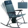 imageTIMBER RIDGE 3Level Adjustable Rocking Camping Chair Padded High Back Outdoor Rocking Chair with Side Pocket Portable Folding Rocker for Adults Supports 300 LBS for Lawn Patio PorchBlue1 Pack