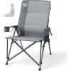 imageTIMBER RIDGE Oversized Camping Chair with Lumbar Support Portable Folding Chair Heavy Duty for Adults Supports 450 LBS for Outdoor Camping Lawn with High Back Cup Holder Side Pocket  BlueGrey
