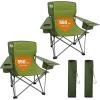 imageTIMBER RIDGE Oversized Folding Camping Chair for Adults Support 550 LBS Heavy Duty with Cup Holder Side Pocket for Camp Lawn Picnic Tan 2 PackGreen2 Pack