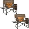 imageTIMBER RIDGE XXL Upgraded Oversized Directors Chairs with Foldable Side Table Detachable Side Pocket Heavy Duty Folding Camping Chair up to 600 Lbs Weight Capacity Grey Ideal Gift 2 PackBrown2 Pack