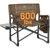 imageTIMBER RIDGE XXL Upgraded Oversized Directors Chairs with Foldable Side Table Detachable Side Pocket Heavy Duty Folding Camping Chair up to 600 Lbs Weight Capacity Grey Ideal Gift 2 PackBrown