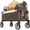 imageTimber Ridge 350L Extra Large Collapsible Folding Wagon Carts with Brake Heavy Duty Outdoor Camping Utility Wagons with Extended Height Adjustable Handle Cup Holders Side BagBlueTan