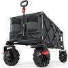 imageTimber Ridge 512quot Extended Collapsible Wagon  HeavyDuty Utility Cart with AllTerrain Wheels Brakes ampamp Cargo Net 400L Capacity for Camping Sports ampamp Shopping BlueGray
