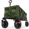 imageTimber Ridge 512quot Extended Collapsible Wagon  HeavyDuty Utility Cart with AllTerrain Wheels Brakes ampamp Cargo Net 400L Capacity for Camping Sports ampamp Shopping BlueGreen