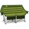 imageTimber Ridge Double Camping Chair Heavy Duty Outdoor Folding Camp Couch Loveseat Camping Chairs Perfect for Campsites PatioLawn Soccer Games or Other Youth Sports Supports 600 lbsGreen