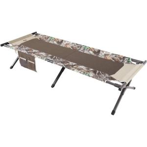 imageTIMBER RIDGE Folding Camping Cot for AdultsOutdoor Bed Camp Cots for Sleeping with Carry BagFoldable XL Hunting for Camping Hiking CamouflageHome Travel Support up to 600lbs TanCamo