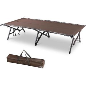 imageTIMBER RIDGE Folding Camping Cot for AdultsOutdoor Bed Camp Cots for Sleeping with Carry BagFoldable XL Hunting for Camping Hiking CamouflageHome Travel Support up to 600lbs TanTan