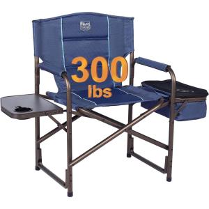 imageTIMBER RIDGE Lightweight Camping Chair Portable Laurel Directors Chair with Foldable Side Table Cooler Bag ampamp Mesh Pocket Compact Outdoor Folding Lawn Chair Supports 300lbs GreyBlue