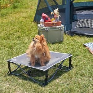 imageTIMBER RIDGE Outdoor Dog Bed Cooling Elevated Pet Bed Portable Raised Dog Bed with Breathable Mesh Dog Bed Foldable Dog Cot for Indoor ampamp Outside GreyBreathable Mesh