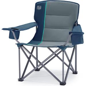 imageTIMBER RIDGE Oversized Folding Camping Chair for Adults Support 550 LBS Heavy Duty with Cup Holder Side Pocket for Camp Lawn Picnic Tan 2 PackNavyupgrade