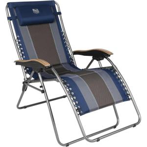 imageTIMBER RIDGE Oversized Zero Gravity Chair Padded Reclining Lounge Chair with Adjustable Headrest ampamp Cup Holder Heavy Duty Support 350 lbs Foldable for Camping Lawn Outdoor ampamp IndoorBlue1 Pack