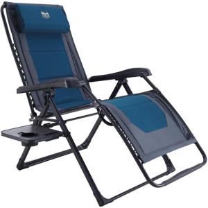 imageTIMBER RIDGE Zero Gravity Chair Oversized Recliner 350lbs Capacity Patio Lounge Chair Padded Lawn Chair with Headrest XXL for Outdoor Camping Patio LawnBlue