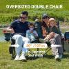imageTIMBER RIDGE Oversized Double Camping Chairs Camping Couch 2 Person Camping Loveseat Double Folding Camp Chair with Wine Glass Holder Portable Chair for Outdoor Lawn Chairs Indoor Supports 600LBS