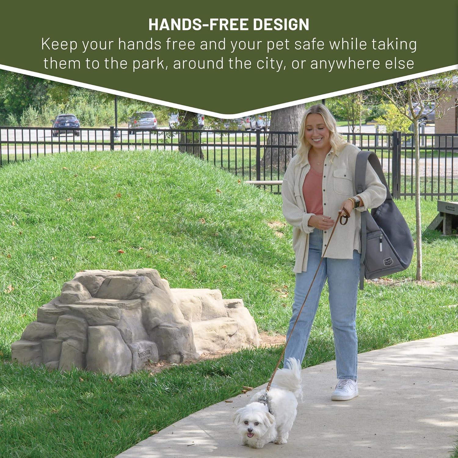 imageTIMBER RIDGE Dog Sling Dog Carrier with Adjustable Strap ampamp Zipper Pocket Dog Slings for Small Dogs with Removable Pet Pad Puppy Carrier Sling Bag Carrier for Dogs CatsGrey20lb