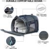 imageTIMBER RIDGE Airline Ready TSA Compliant Carrier for Dogs Cats Puppies 2Sided Entry with Fleece BedSize154quotX114quotX118quotThreesided Mesh