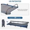 imageTIMBER RIDGE 20Second Quick SetUp Camping Cot Lightweight Aluminum Folding Cot Low Profile with Zipper Closure Portable Carry Bag for Camping Travel and Outdoors Support up to 225lbs GreenBlue